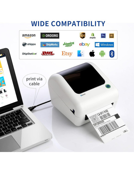 Impresora de Etiquetas Térmicas Bluetooth JADENS JD-168BT 4x6 Impresora de Etiquetas Térmicas Bluetooth JADENS JD-168BT 4x6