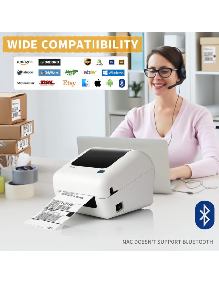 Impresora de Etiquetas Térmicas Bluetooth JADENS JD-168BT 4x6 Impresora de Etiquetas Térmicas Bluetooth JADENS JD-168BT 4x6