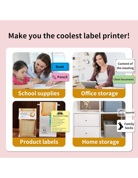 Impresora de Etiquetas Térmica Bluetooth P50 Rosa 40x30mm Impresora de Etiquetas Térmica Bluetooth P50 Rosa 40x30mm