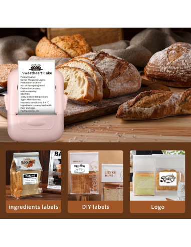 Impresora de Etiquetas Térmica Bluetooth P50 Rosa 40x30mm