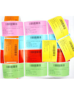 BETCKEY Etiquetas Térmicas 25mm x 54mm Rojo para Dymo 2