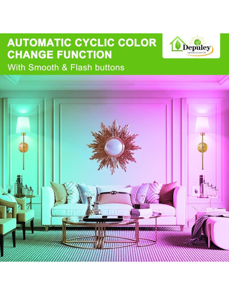 Aplique de Pared Inalámbrico Depuley - Juego de 2 Luces LED Doradas