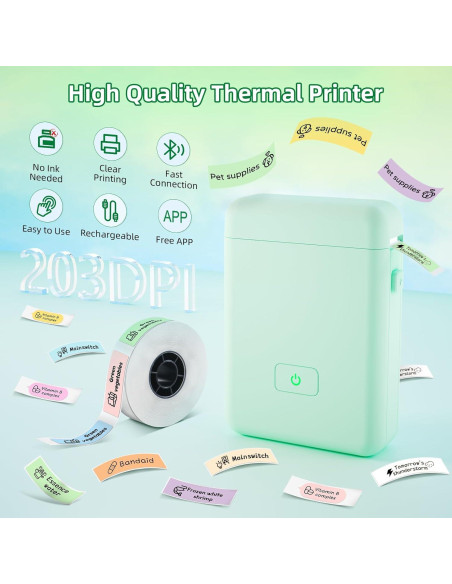 Impresora de Etiquetas Bluetooth HP2-S Portátil Verde