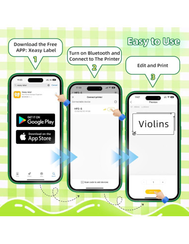 Impresora de Etiquetas Bluetooth HP2-S Portátil Verde