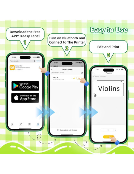 Impresora de Etiquetas Bluetooth HP2-S Portátil Verde
