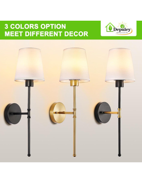 Aplique de Pared Inalámbrico Depuley - Juego de 2 Luces LED Doradas