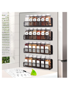 Estante Magnético para Especias Churboro - 4 Estantes + 24 Tarros 4oz