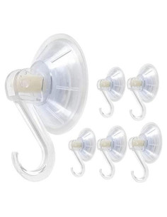 Gancho de Ventosa Transparente oobest 6 Piezas 4kg Resistente
