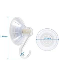 Gancho de Ventosa Transparente oobest 6 Piezas 4kg Resistente 2
