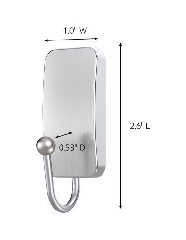Ganchos de Baño Command BATH33-SN-ES, Niquel Satinado, 4 Piezas