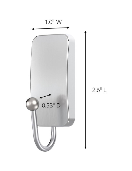 Ganchos de Baño Command BATH33-SN-ES, Niquel Satinado, 4 Piezas