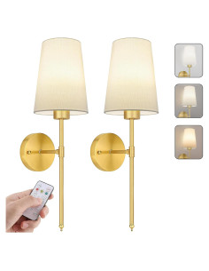 Juego de 2 Apliques de Pared Recargables SoodMi con Control Remoto