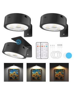 Luces para Cuadros Narotood - Paquete de 3, Recargables, Inalámbricas