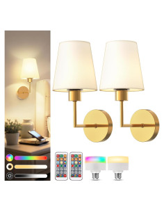 Apliques de Pared Recargables DORESshop Dorado 2 Unidades