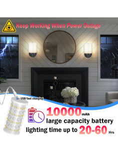 Juego de Apliques de Pared Inalámbricos Nekhung RGB 10000mAh 2