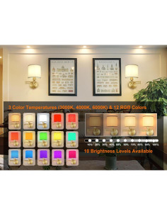 Aplique de pared recargable GOODATE BZ-DC, 15 colores, control remoto 2