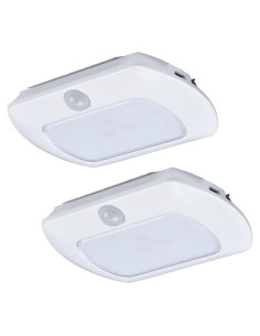 Luz LED Recargable con Sensor de Movimiento Buena Iluminación - Paquete de 2, 4000K, 50 Lúmenes, Imán, USB