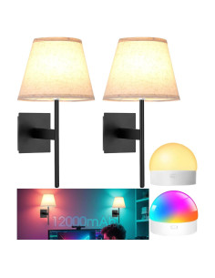 Juego de Apliques de Pared Recargables MOONTIP 12000mAh 2 Piezas