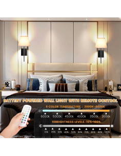 Juego de Apliques de Pared Recargables MOONTIP 12000mAh 2 Piezas 2