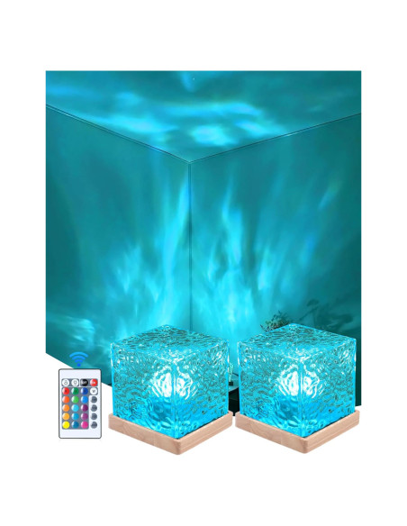 Lámpara de Lava Inalámbrica Deogos Cubo Proyector Luz 16 Colores