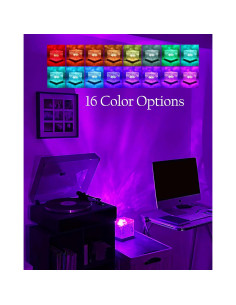 Lámpara de Lava Inalámbrica Deogos Cubo Proyector Luz 16 Colores 2