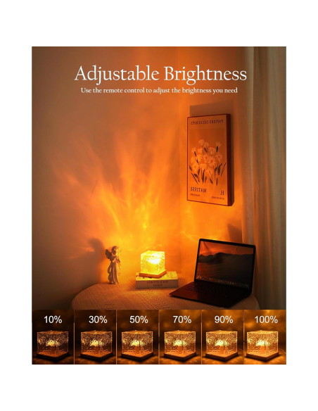 Lámpara de Lava Inalámbrica Deogos Cubo Proyector Luz 16 Colores