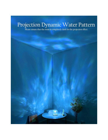 Lámpara de Lava Inalámbrica Deogos Cubo Proyector Luz 16 Colores