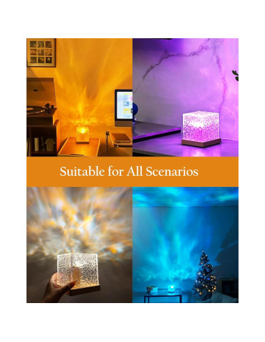 Lámpara de Lava Inalámbrica Deogos Cubo Proyector Luz 16 Colores
