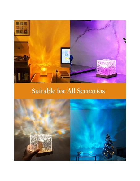 Lámpara de Lava Inalámbrica Deogos Cubo Proyector Luz 16 Colores