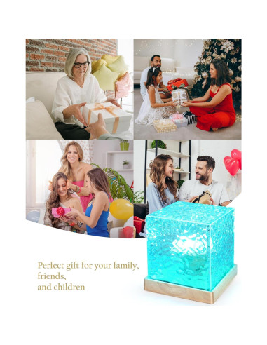 Lámpara de Lava Inalámbrica Deogos Cubo Proyector Luz 16 Colores