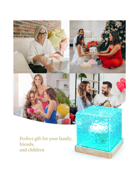 Lámpara de Lava Inalámbrica Deogos Cubo Proyector Luz 16 Colores