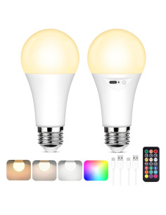 Bombilla LED Recargable YoChoice A19 con Control Remoto - 9 Colores
