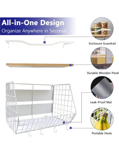 Estante Magnético bealy para Refrigerador 35.1x29.5cm Blanco