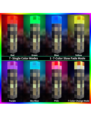 Lámpara nocturna recargable AIDYVOI 7 colores 28 cm