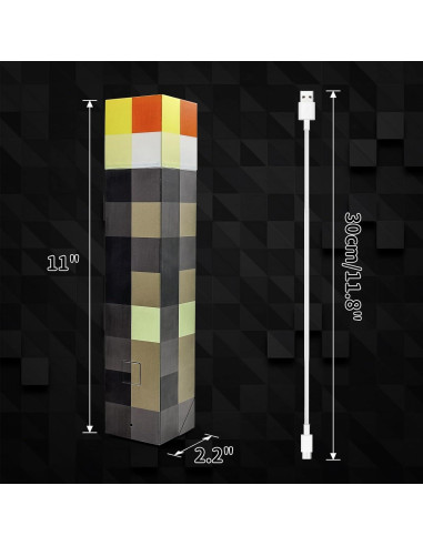 Lámpara nocturna recargable AIDYVOI 7 colores 28 cm