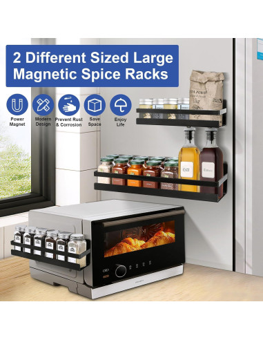 Estante Magnético de Especias Uten - 2 Piezas, Ahorra Espacio