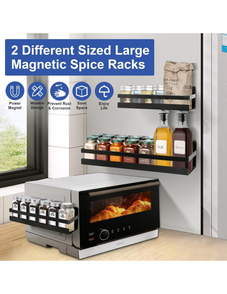 Estante Magnético de Especias Uten - 2 Piezas, Ahorra Espacio