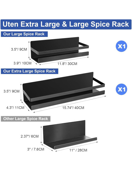 Estante Magnético de Especias Uten - 2 Piezas, Ahorra Espacio