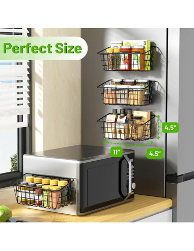 Estante Magnético Ofiray-home para Refrigerador, 2 Unidades, Negro