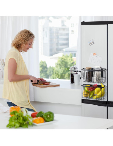 Set de 3 Organizadores Magnéticos para Refrigerador Menkxi Negro