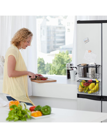 Set de 3 Organizadores Magnéticos para Refrigerador Menkxi Negro