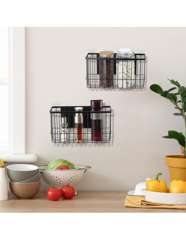 Set de 3 Organizadores Magnéticos para Refrigerador Menkxi Negro