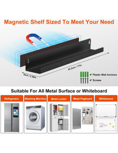 Estante Magnético para Libros MFTEK - Paquete de 2, 44.45 cm 2