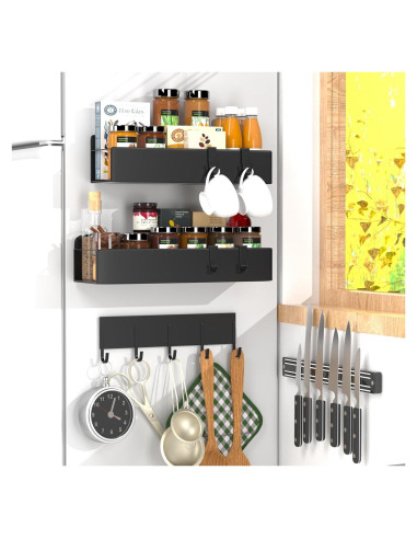 Estantes Magnéticos para Especias SUNHEARTH - Paquete de 4