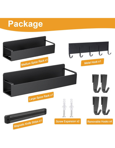 Estantes Magnéticos para Especias SUNHEARTH - Paquete de 4