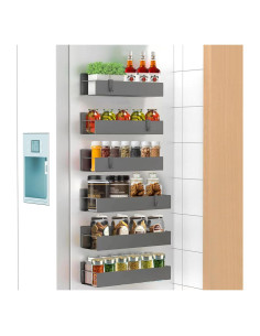 Organizador de Especias Magnético 6 Paquetes Gris Metal