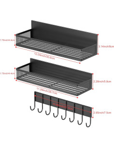 Estante de Especias Magnético Vbvbip 3 en 1 con Ganchos 2