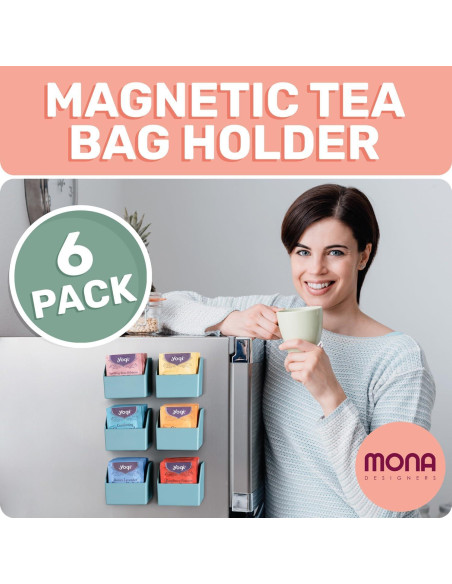 Organizador Magnético de Té Mona - 6 Soportes para Refrigerador