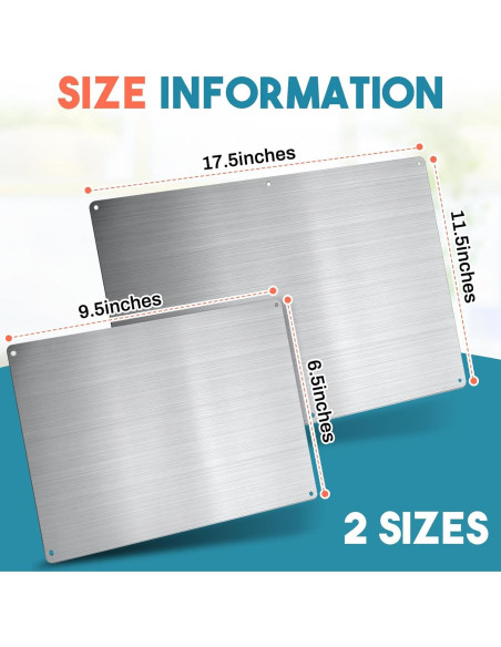 Paquete de 2 Tableros Magnéticos Inoxidable MorningRo 44.5x29.2cm