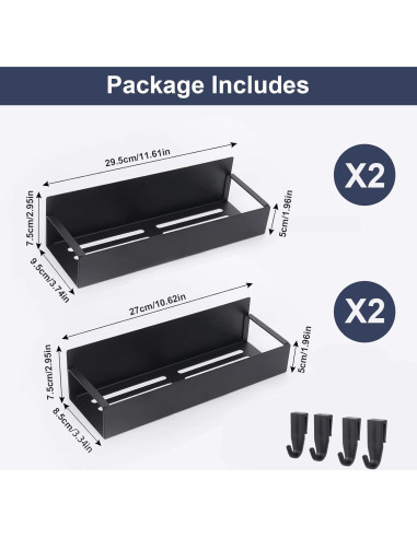 Organizador Magnético de Especias Maytopia - 4 Estantes 29.5x7.5cm